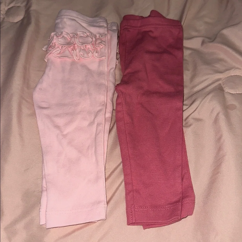 Carter's Two-Pack Pink & Rose Ruffle Knit Leggings